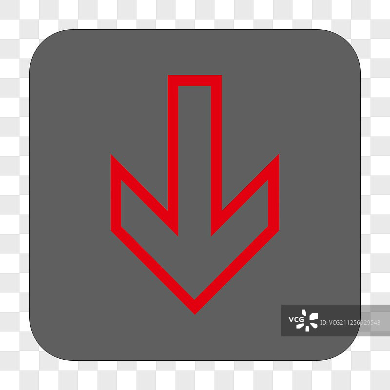 箭头向下圆角正方形按钮图片素材