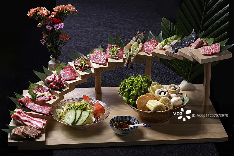 烤肉拼盘图片素材