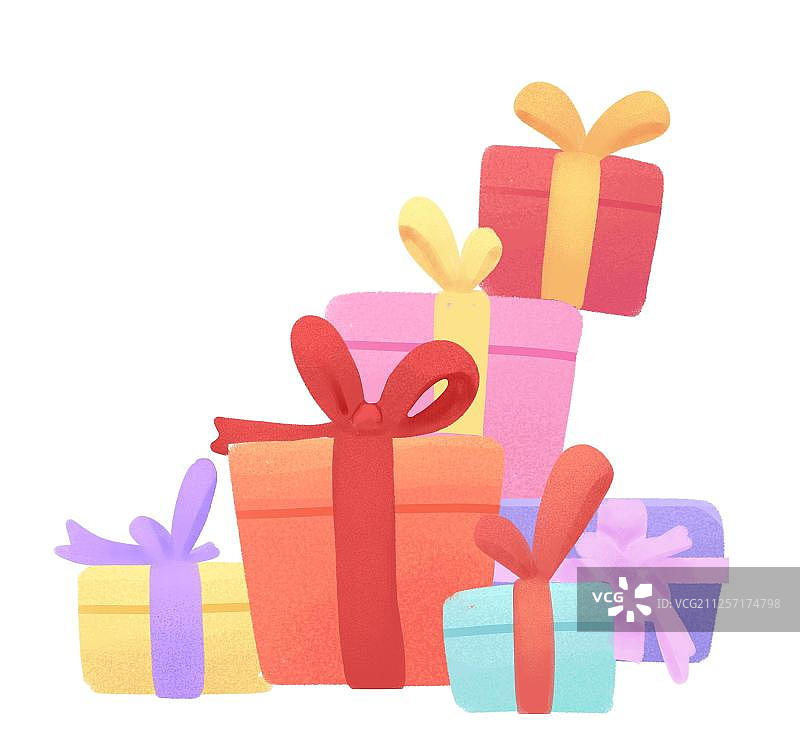 礼物盒包裹快递堆成山彩色图片素材