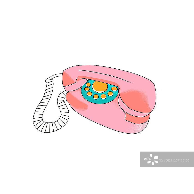复古粉红电话图片素材