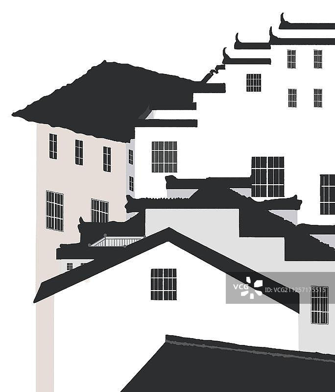 小镇上的居民楼图片素材