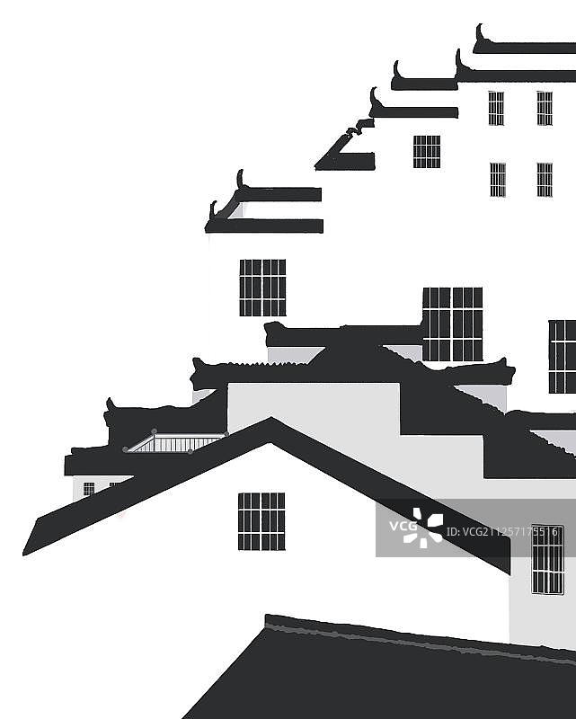 小镇上的居民楼图片素材