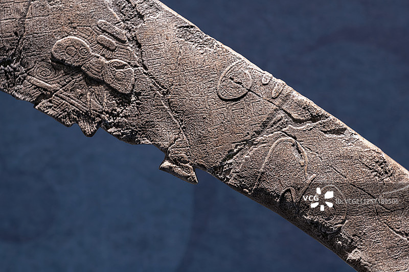 上海福泉山遗址出土新石器时代良渚文化权杖，上海博物馆收藏图片素材