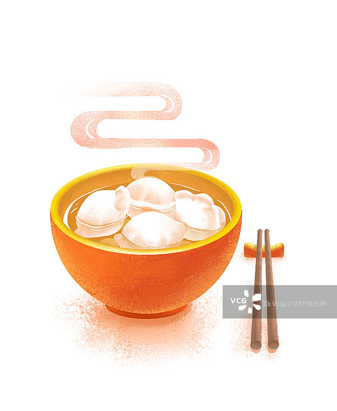 饺子节气节日食物传统文化筷子红婉图片素材