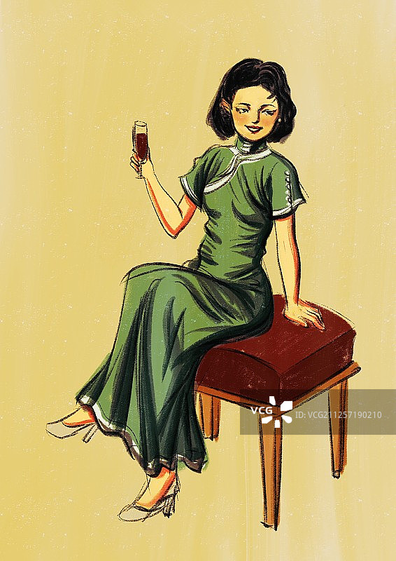 国潮-旗袍-1图片素材