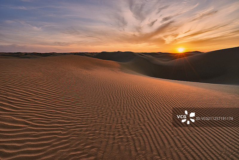 傍晚的沙漠风光背景图图片素材