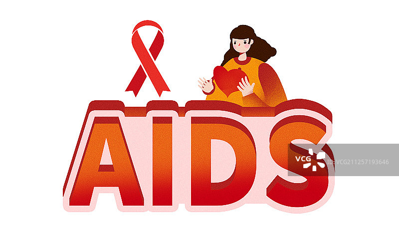 卡通手绘世界艾滋病日健康保护医疗相关插画图片素材