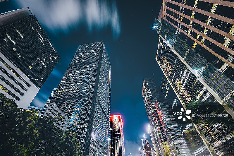 香港中环夜景图片素材