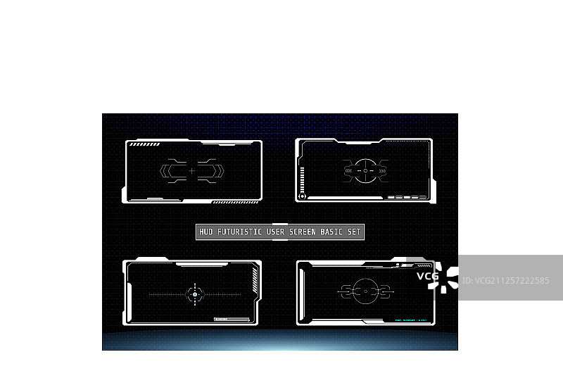 HUD未来主义用户界面屏幕基本元素图片素材