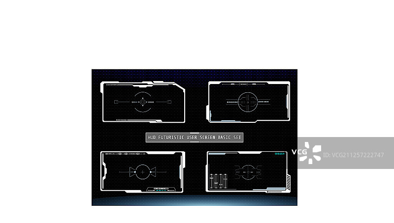 HUD未来主义用户界面屏幕基本元素图片素材