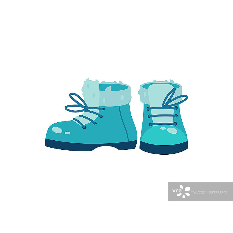 扁平风格的冬季鞋靴图片素材