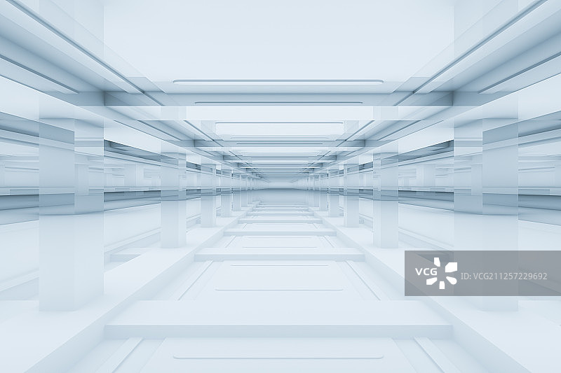 空房间内的发光线条 三维渲染图片素材