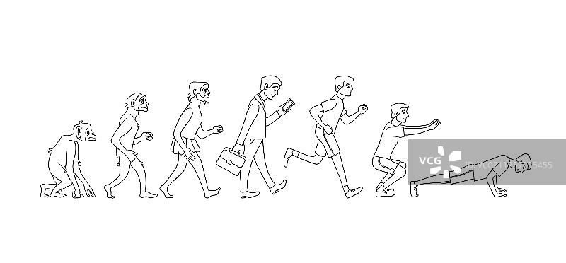 从猴子到商人的进化图片素材