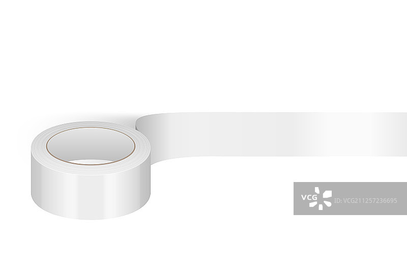 逼真白色3D光面胶带卷图片素材