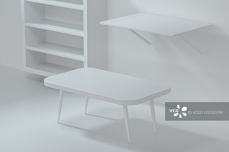 空房间内的家居装饰 三维渲染图片素材