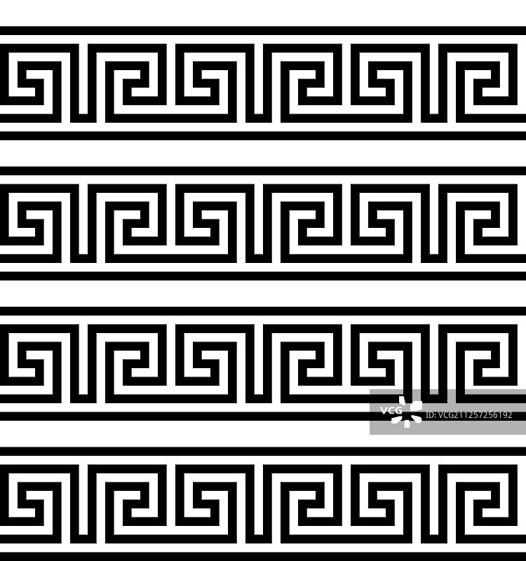 典型的埃及亚述和希腊回纹图片素材