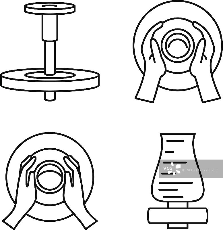 陶轮图标集轮廓样式图片素材