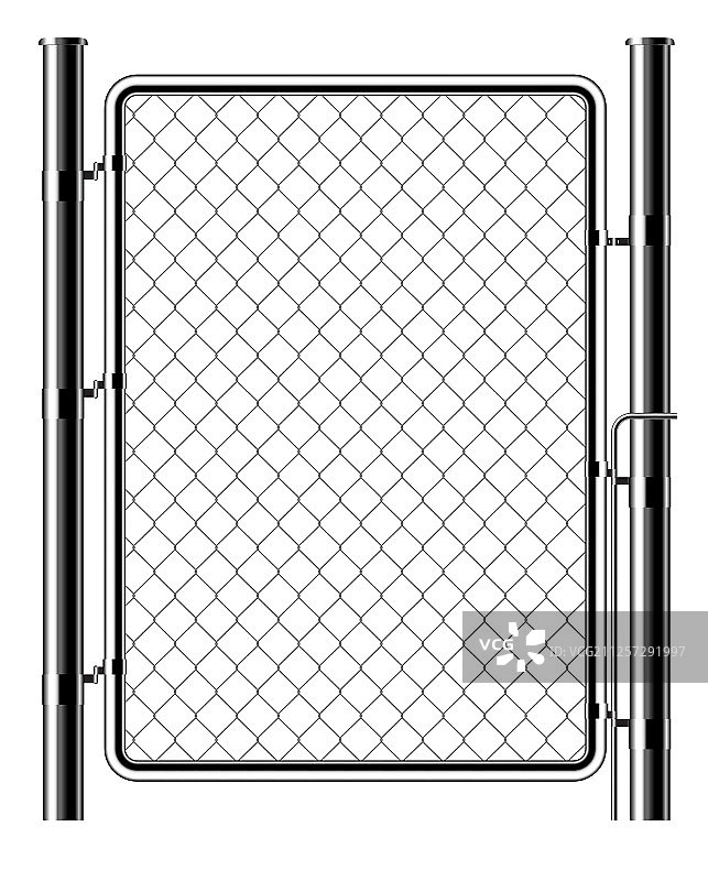 逼真金属链条围栏艺术设计大门图片素材