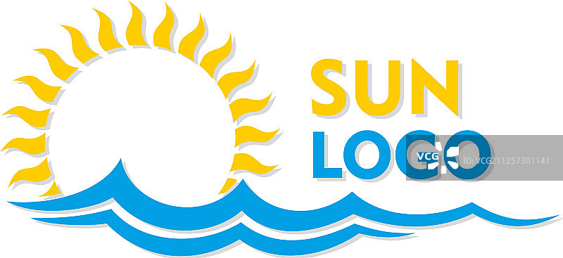 海洋中的太阳标志图片素材