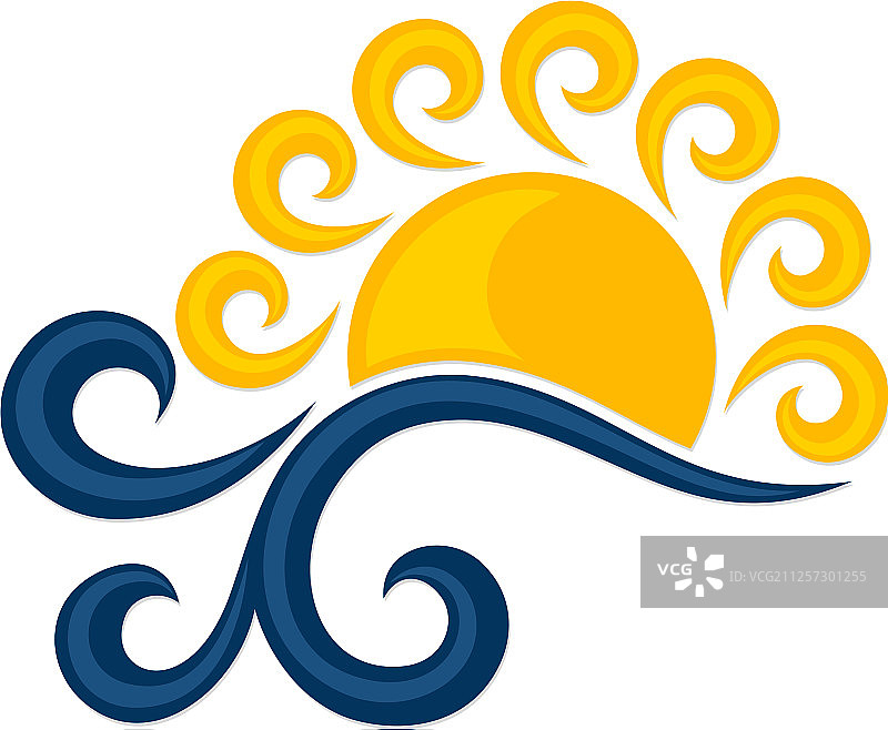 太阳与海洋logo图片素材
