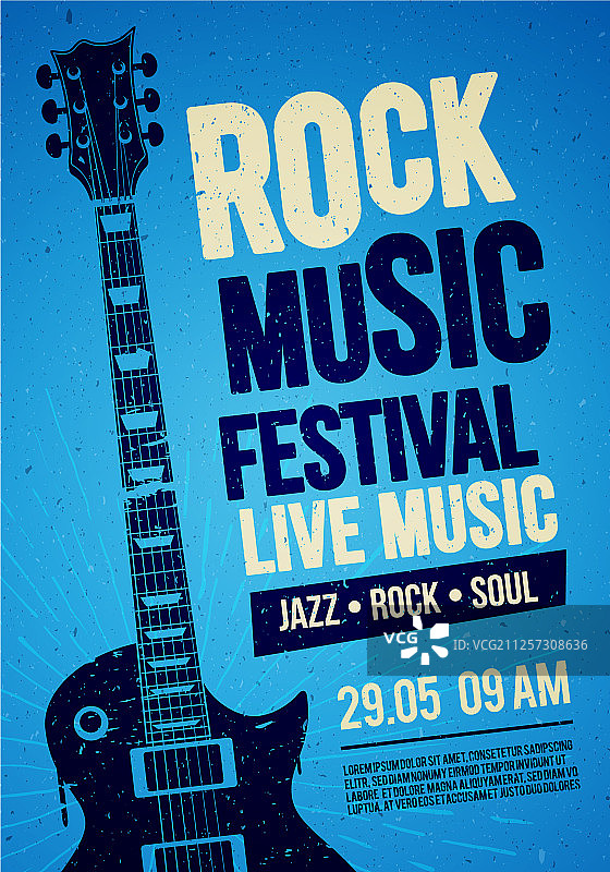摇滚爵士活动宣传单海报设计模板图片素材