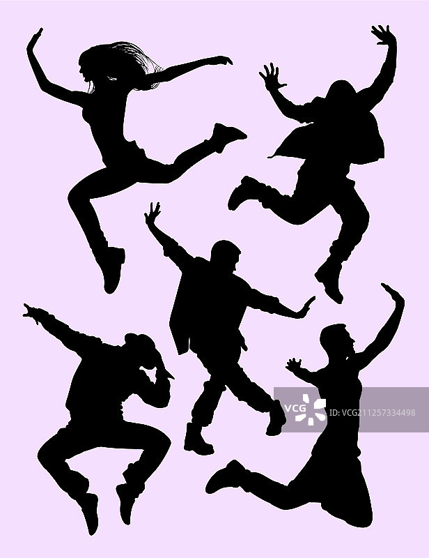 年轻舞者剪影图片素材