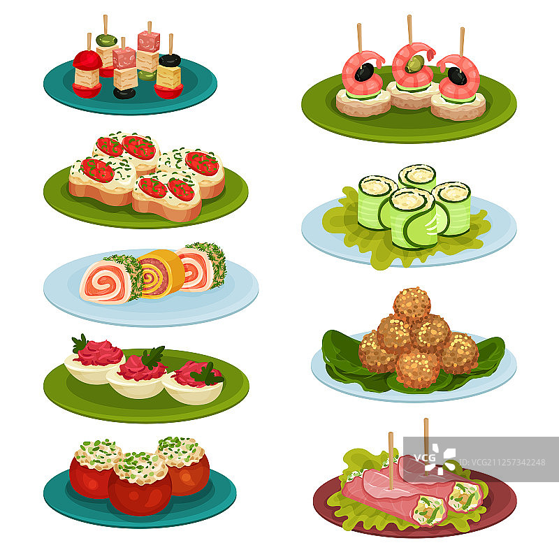 多种宴会开胃小吃拼盘图片素材