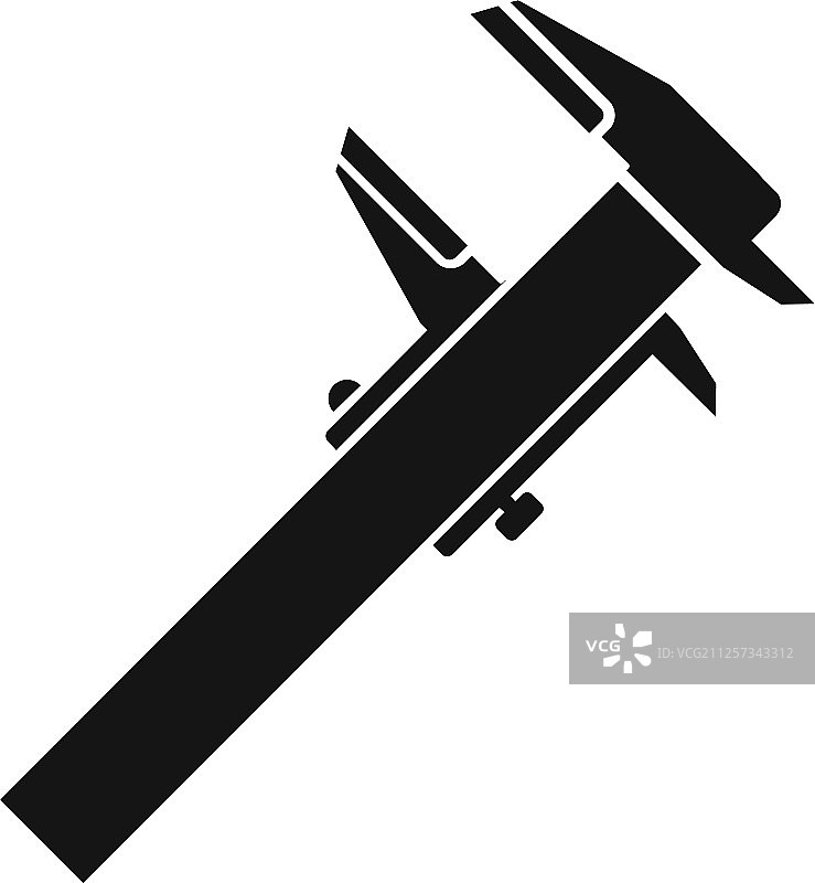 钢制卡尺图标简约风格图片素材