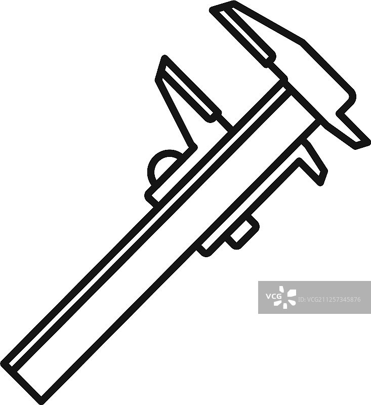 钢制卡尺轮廓图标图片素材