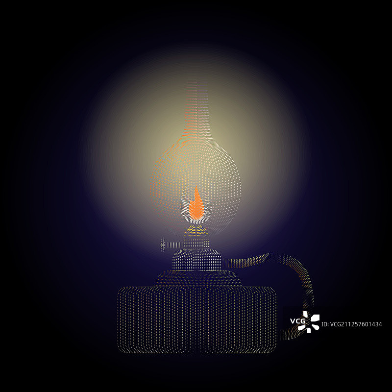 点状复古油灯发光煤油灯图片素材