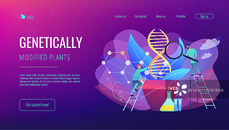 转基因植物概念登陆页面图片素材