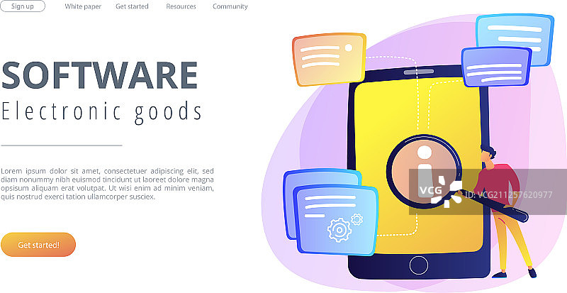 用户指南概念落地页图片素材