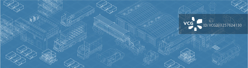 货物交付的线框图图片素材