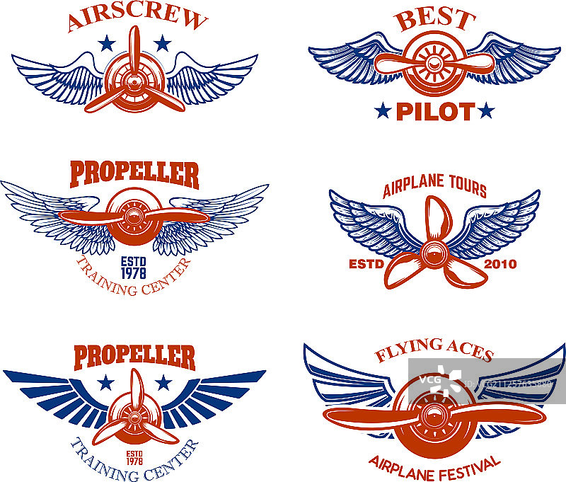 复古飞机表演标志设计合集图片素材