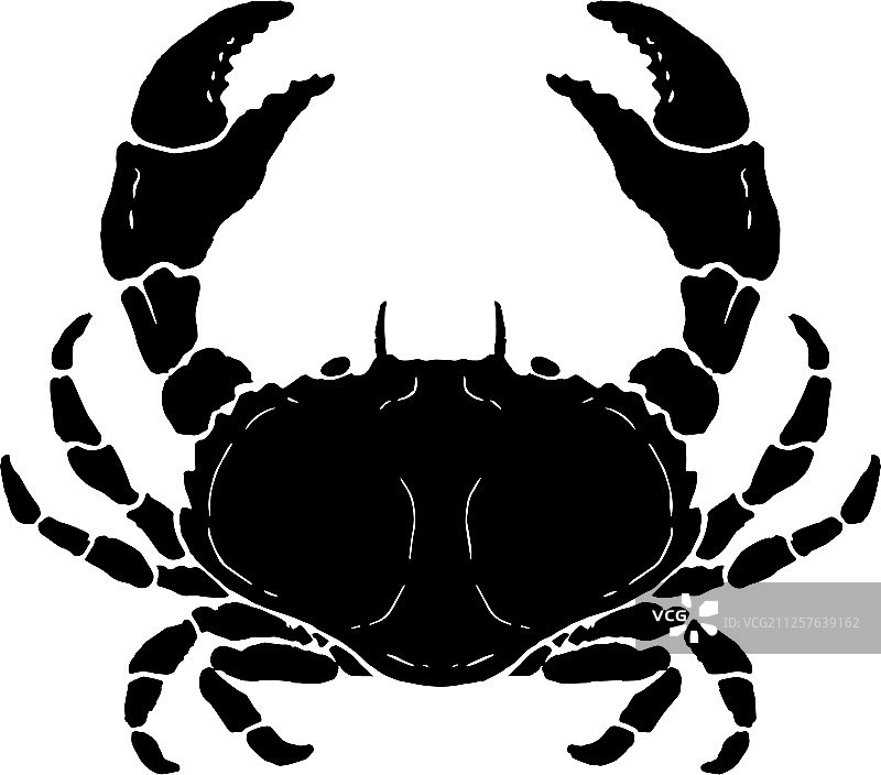 手绘螃蟹海鲜Logo设计元素图片素材