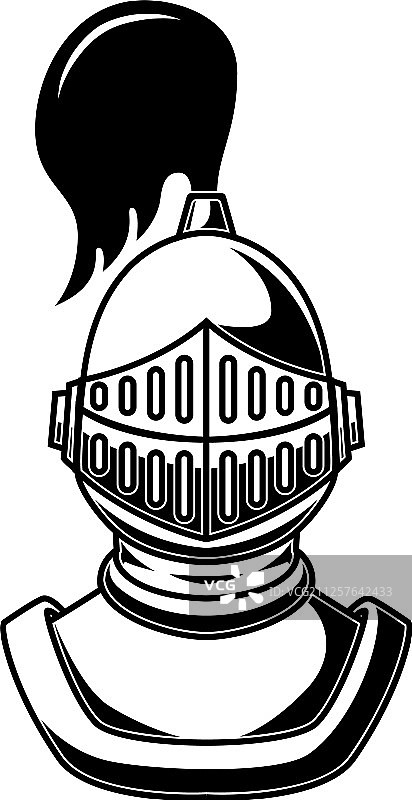 白色背景上的骑士头盔设计元素图片素材