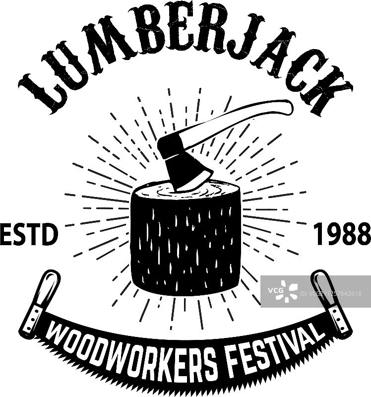 伐木工人节海报模板（树桩背景）图片素材