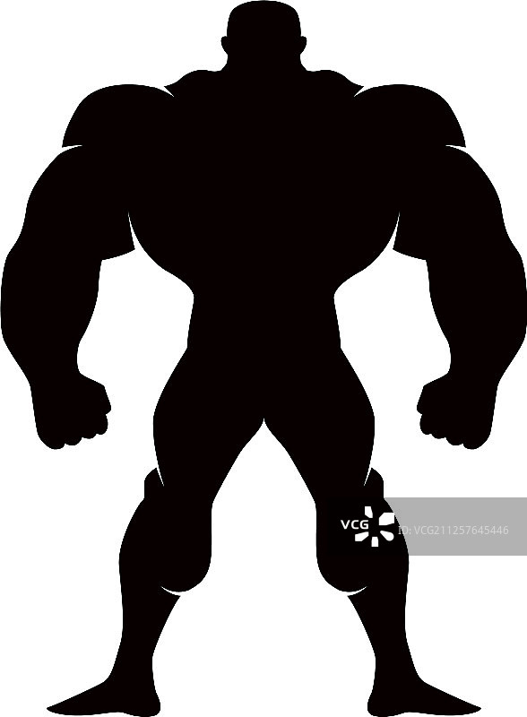 卡通健美运动员轮廓图片素材