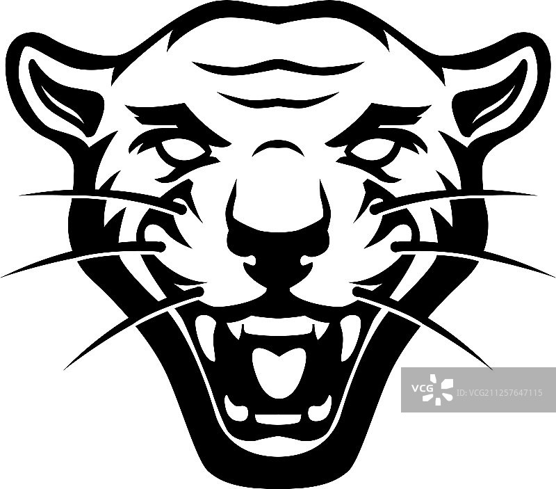 白色背景上的美洲豹头像设计元素图片素材