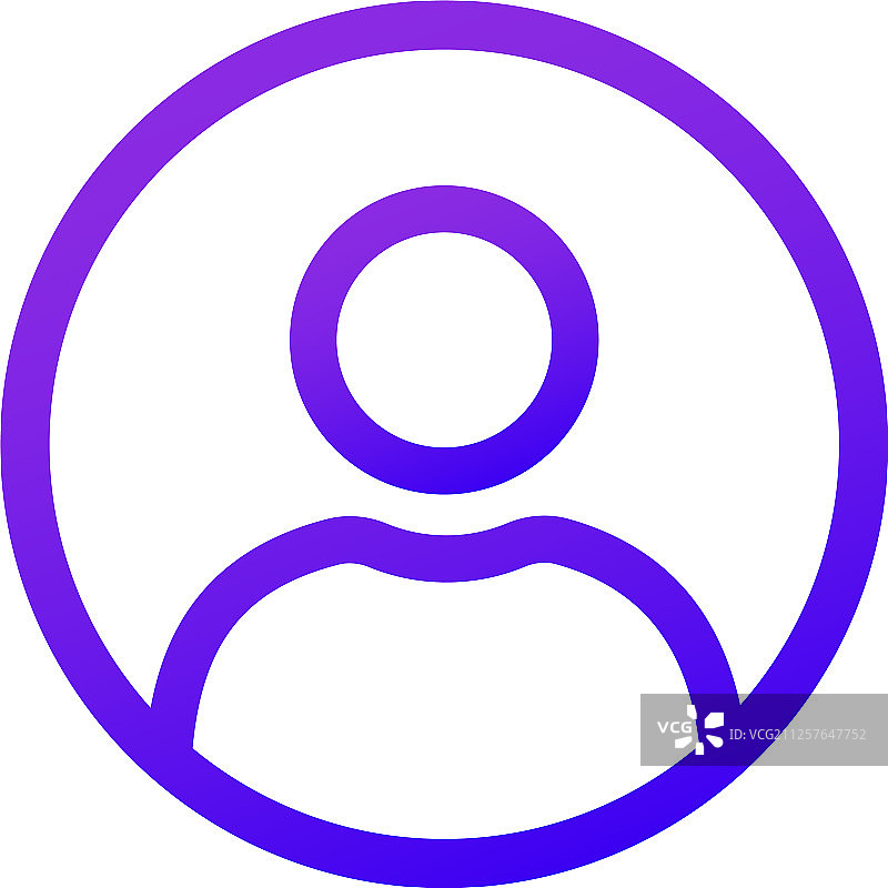 圆形细线条紫色用户图标图片素材