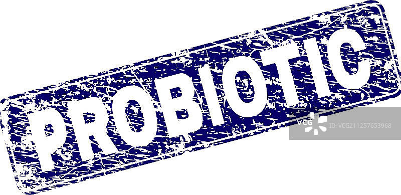 划痕益生菌圆角矩形图章图片素材