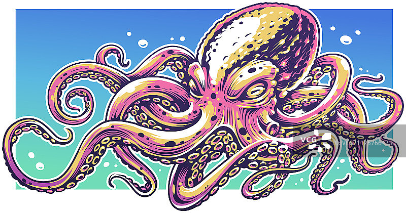 章鱼涂鸦艺术图片素材