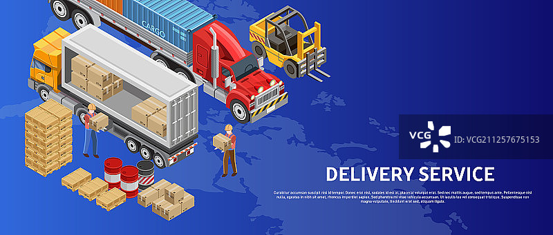 2.5D配送服务海报图片素材