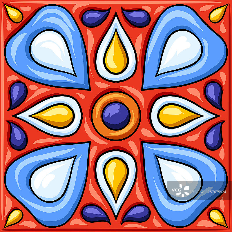 墨西哥塔拉韦拉陶瓷瓷砖民族图案图片素材