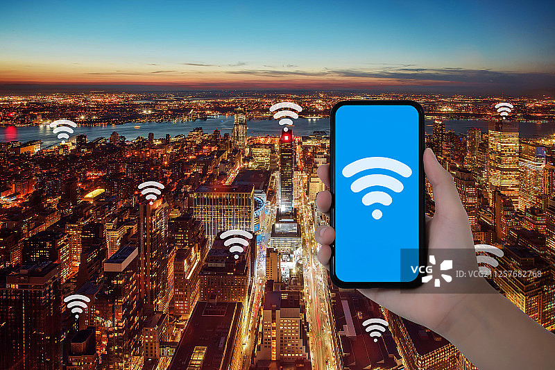 城市夜景 互联网概念图片素材