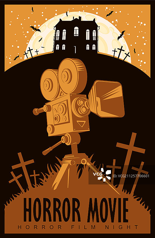 恐怖电影之夜宣传banner图片素材