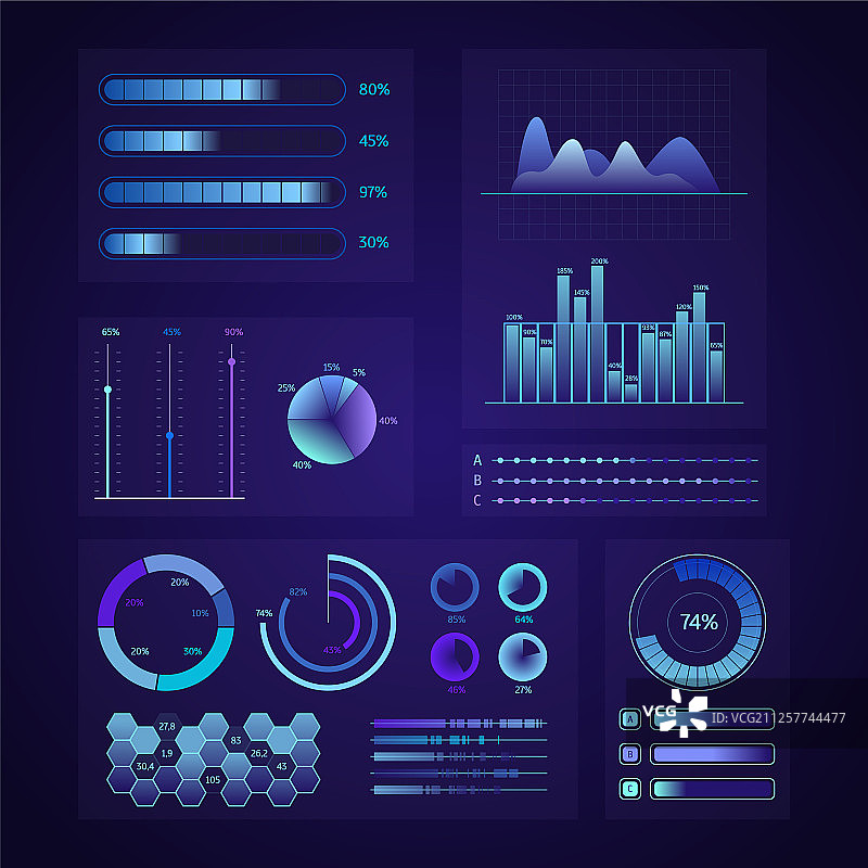 用于网页和应用程序的技术图形元素图片素材