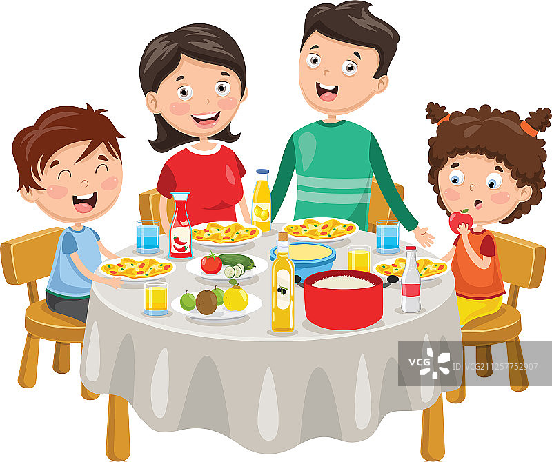 一家人共进晚餐图片素材