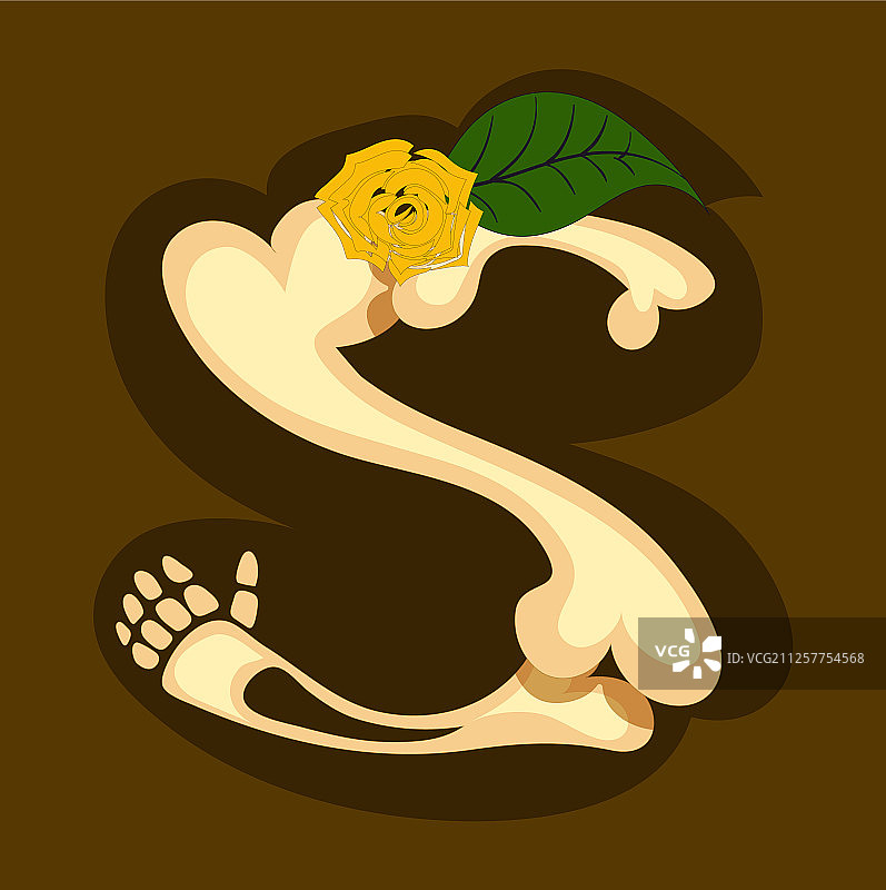 米色大写英文字母S图片素材