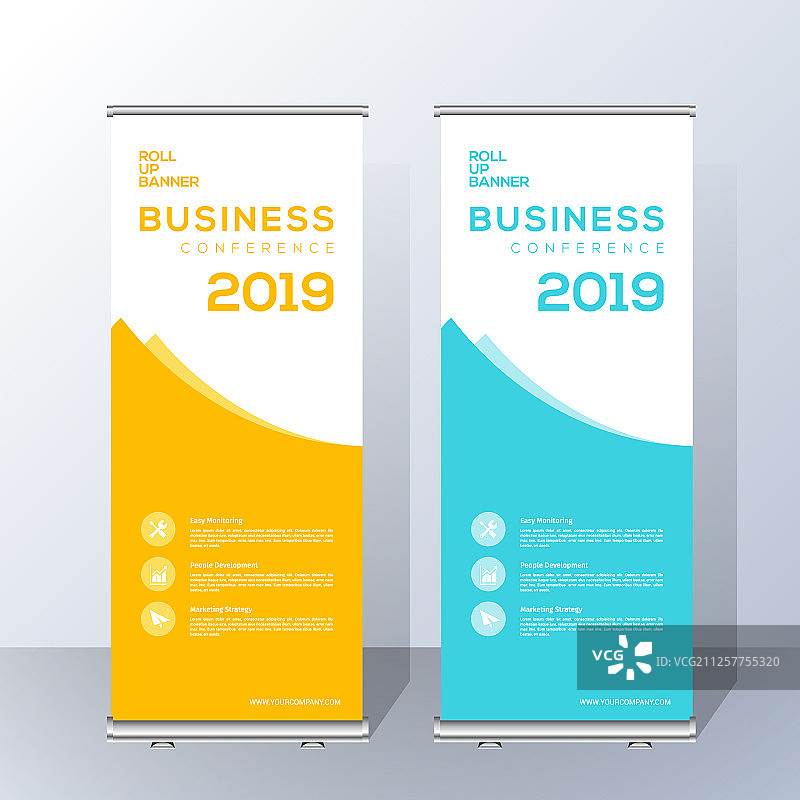 黄色易拉宝展架模板设计图片素材